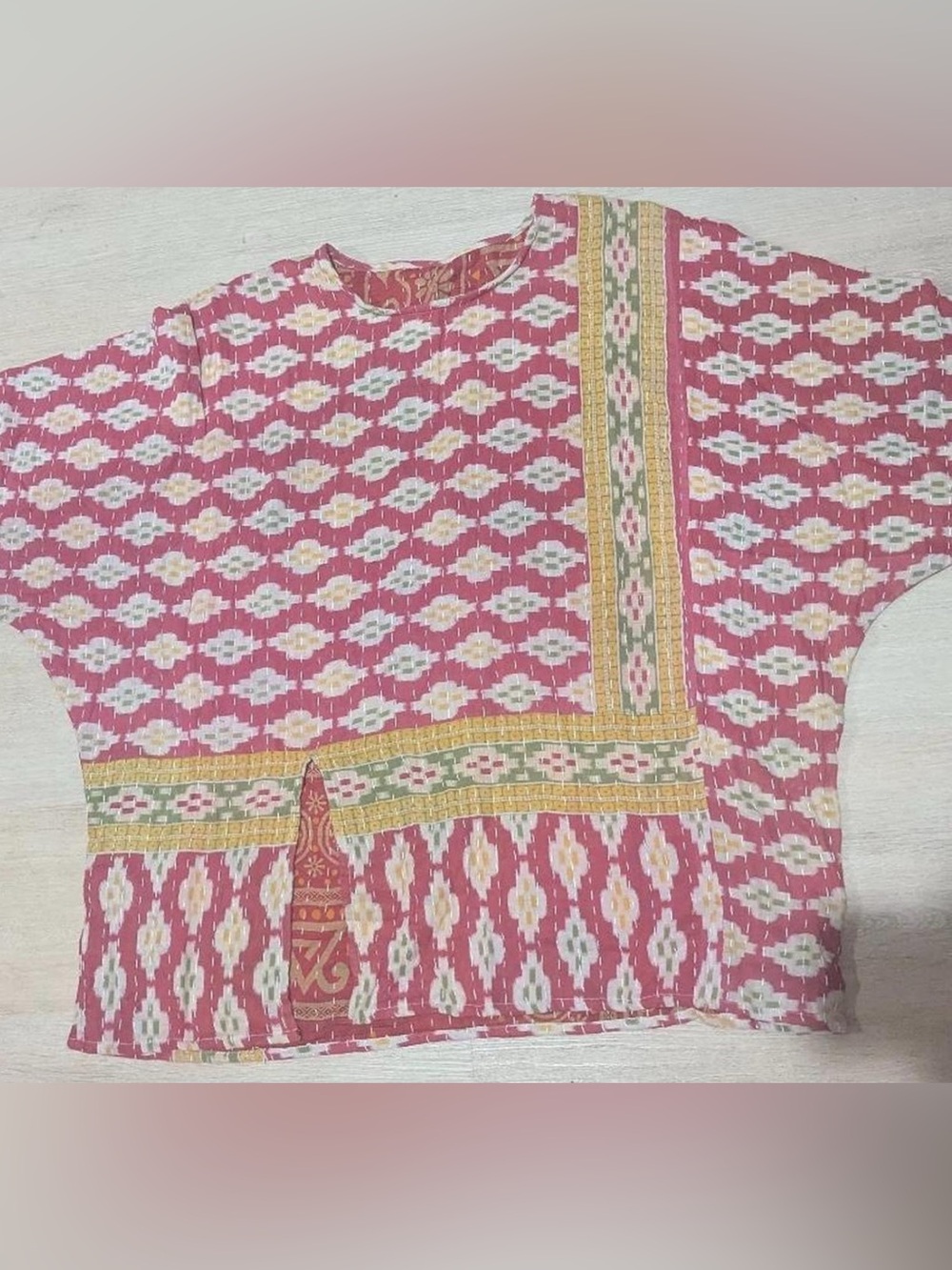 Upcycled Kantha Top Relaxed Floral Tunic